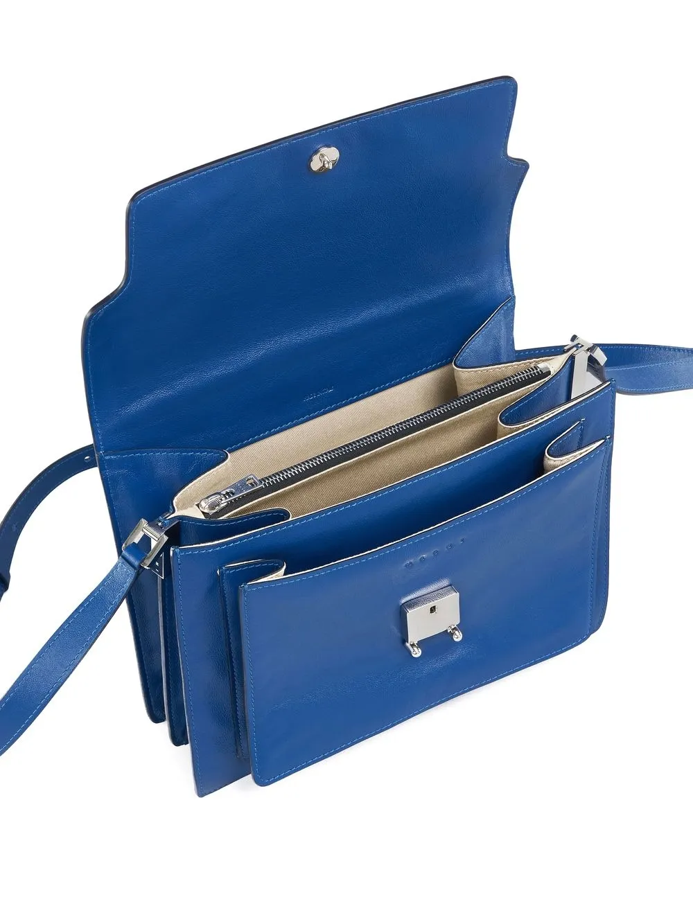 Marni Trunk Leather Shoulder Bag | Blue | FARFETCH