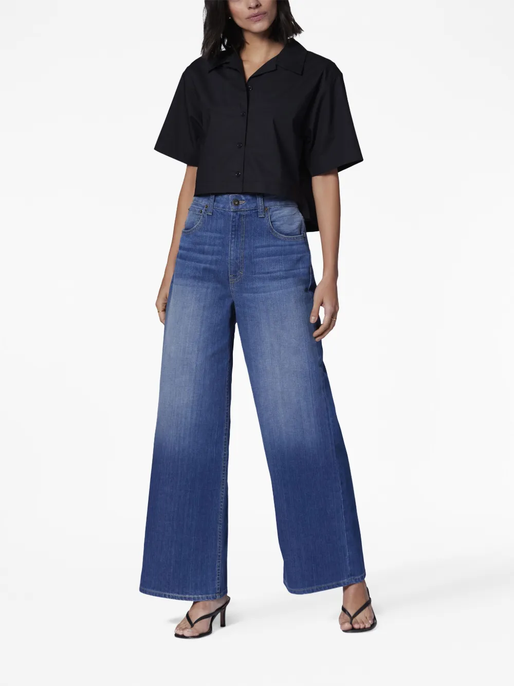 Equipment cropped cotton shirt - Zwart