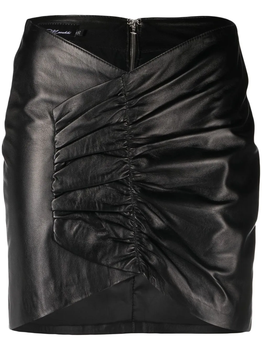 

Manokhi ruched leather mini skirt - Black