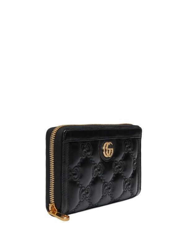 Gucci GG Marmont Coin Purse Matelasse Black in Leather with