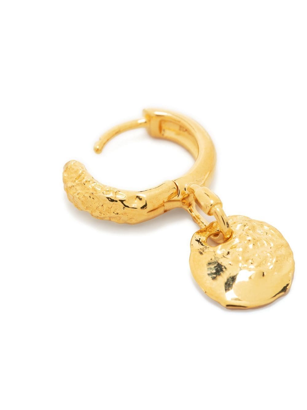 Shop Maria Black Huggie Hoop Dangle Earring In Gold