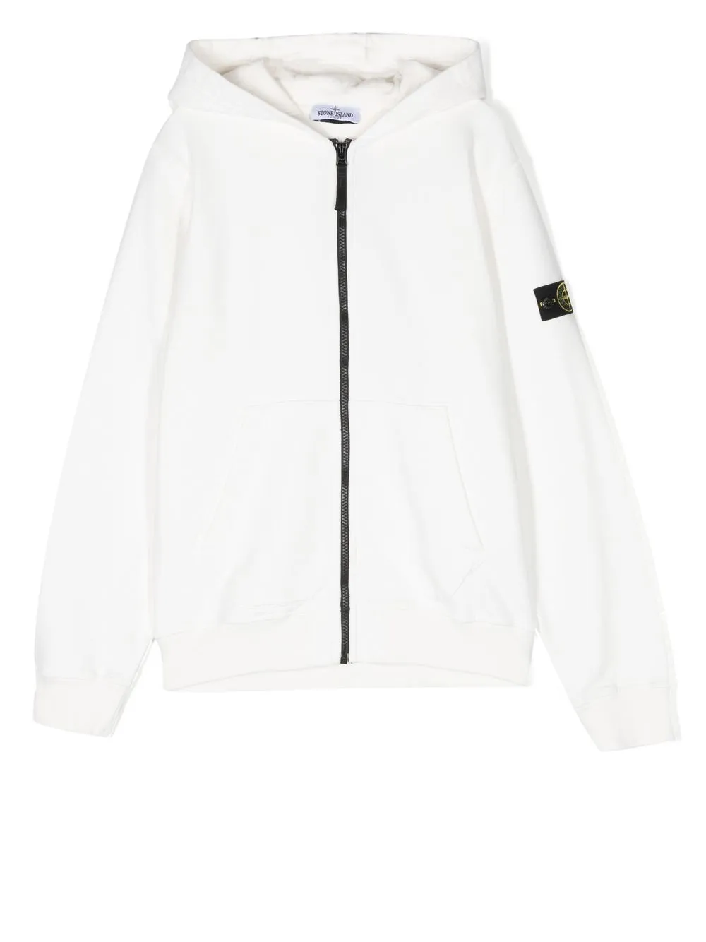 

Stone Island Junior TEEN logo-patch hooded jumper - Blanco