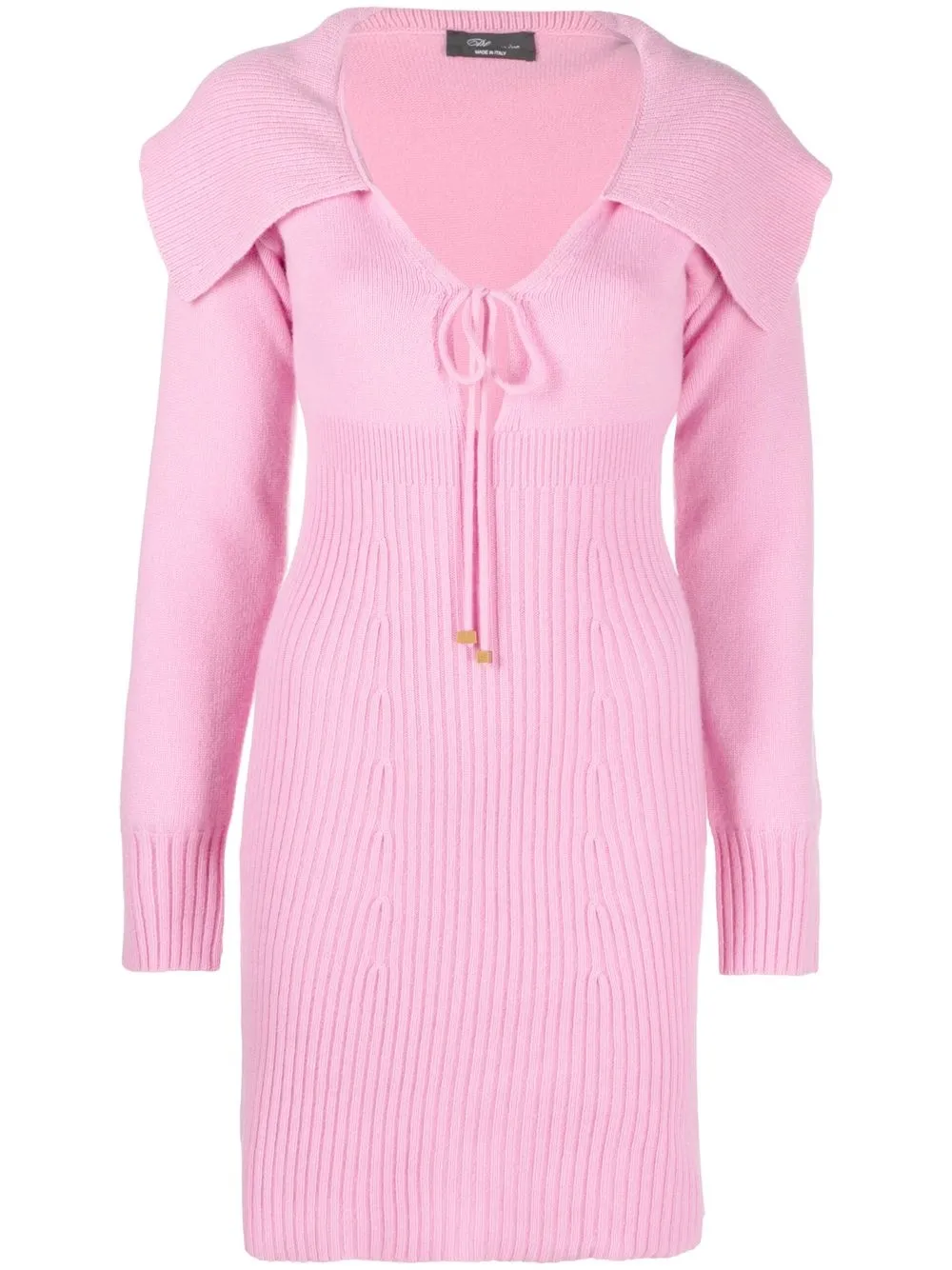 

Blumarine spread-collar knitted minidress - Pink