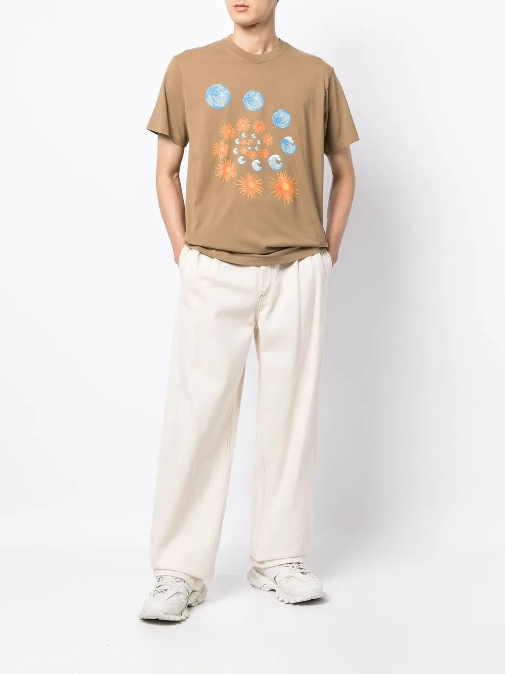 BLUEMARBLE T-shirt met grafische print - Bruin
