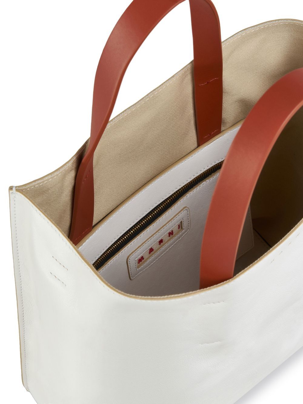 Shop Marni Soft Colour-block Tote Bag In White