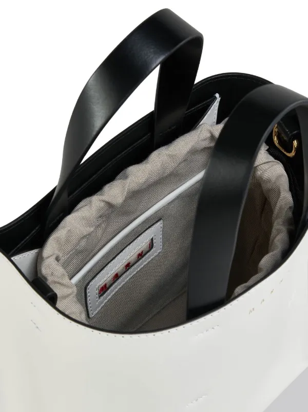 Marni バイカラー レザーハンドバッグ | ホワイト | FARFETCH JP