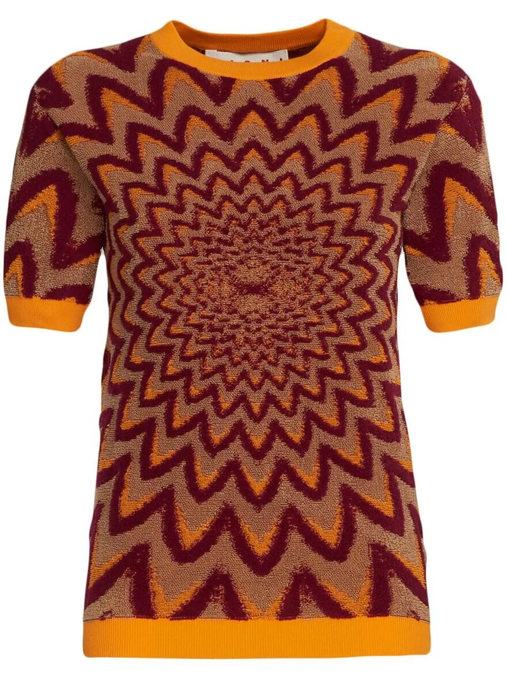 

Marni graphic-print crew-neck jumper - Orange