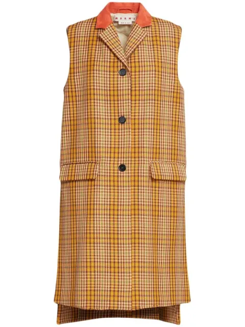 Marni صديري كاروهات بطول متوسط وبدون أكمام