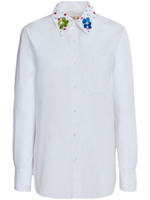 Marni sequined-collar cotton shirt Women