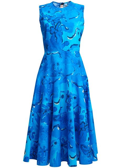Marni floral-print sleeveless midi dress