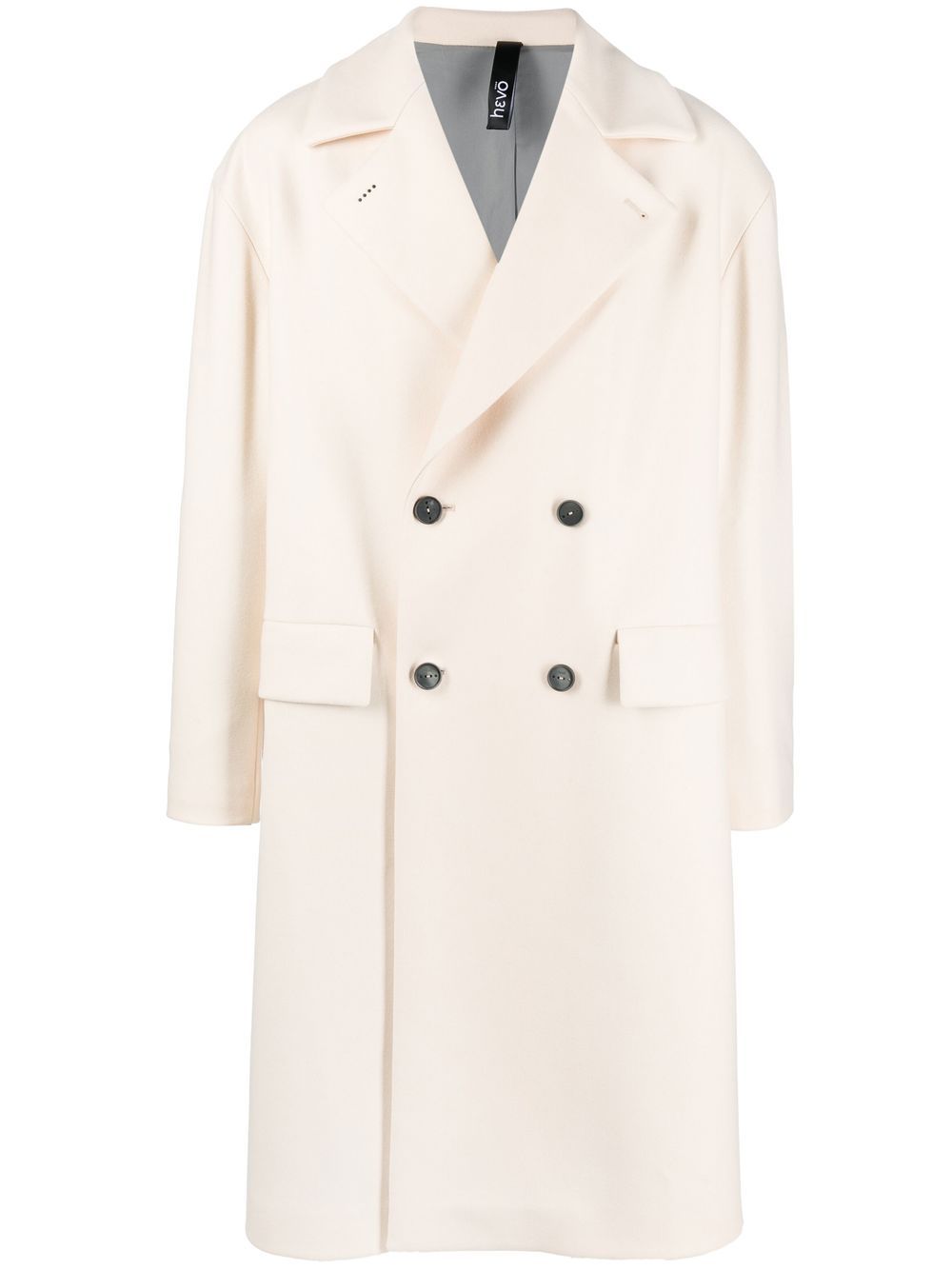 

Hevo double-breasted tie-fastening coat - Neutrals