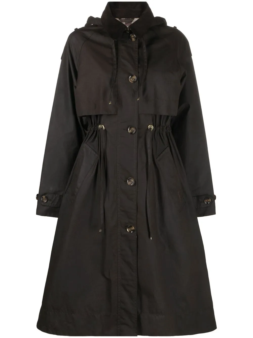 

Barbour Mara hooded wax coat - Brown