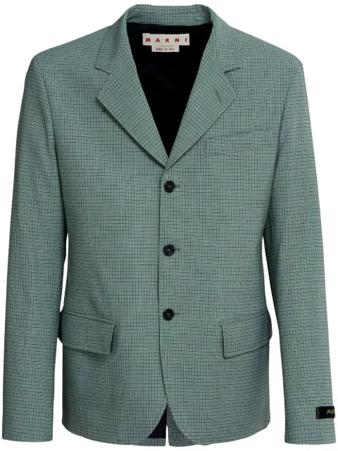 Marni grid-check single-breasted blazer
