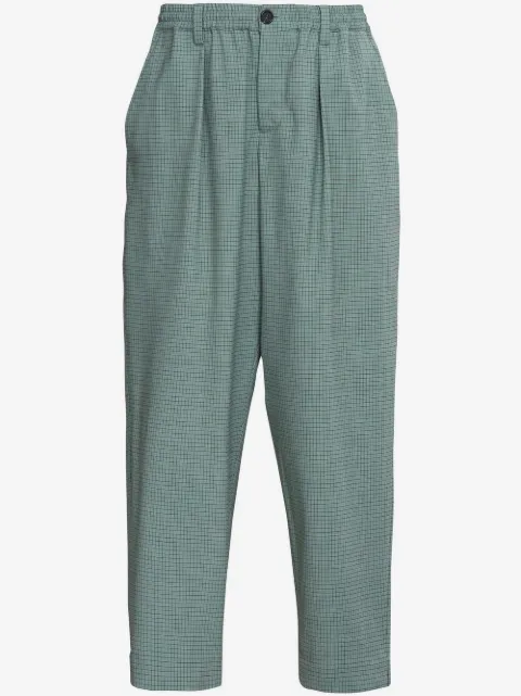 Marni grid-pattern mid-rise pants
