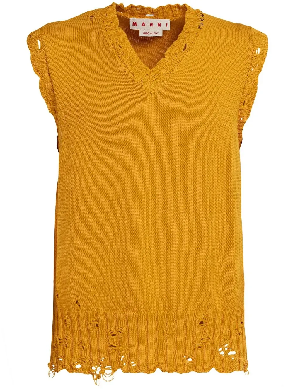 

Marni distressed knitted tank top - Yellow