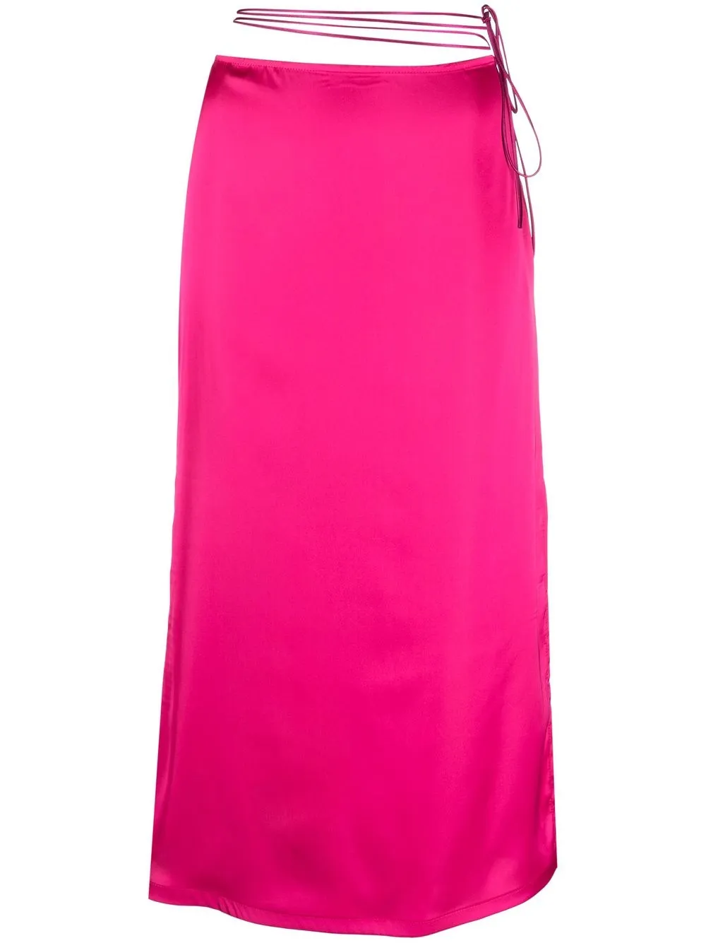 

Loulou x Rue Ra waist-strap satin midi skirt - Pink