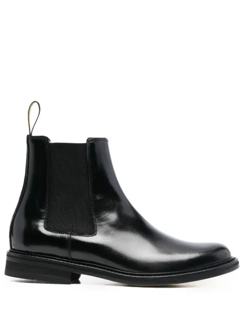 logo-tab leather ankle boots