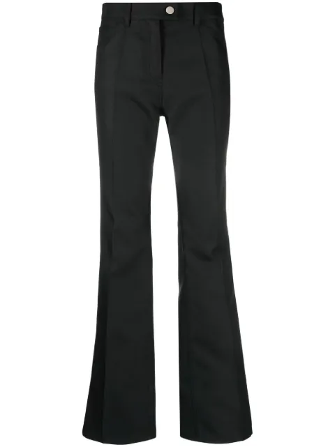 Courrèges pantalones bootcut con logo bordado