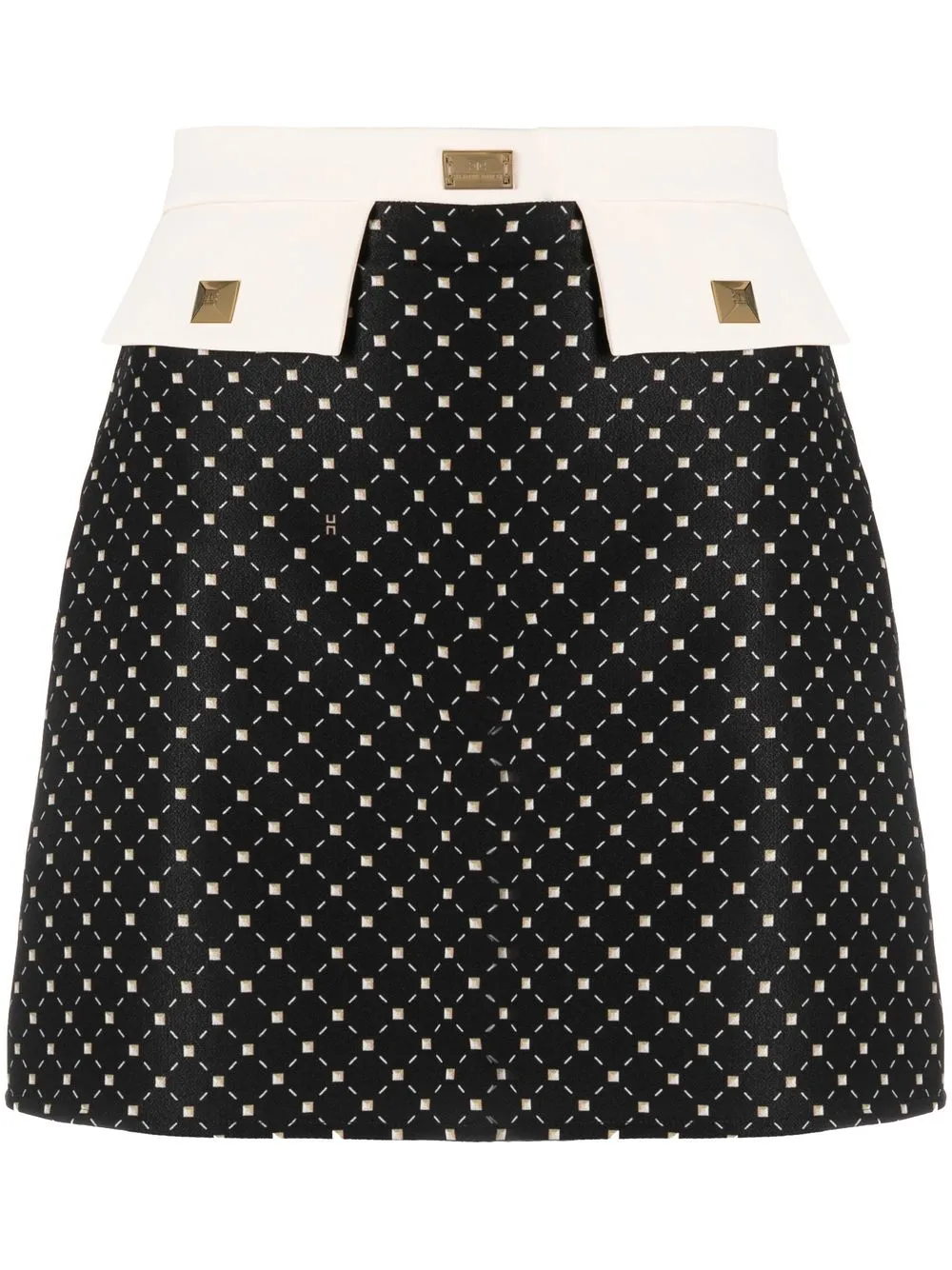 

Elisabetta Franchi micro dots high-waisted mini skirt - Black
