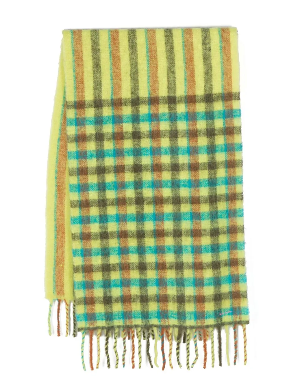 

Paul Smith check-pattern knitted scarf - Verde