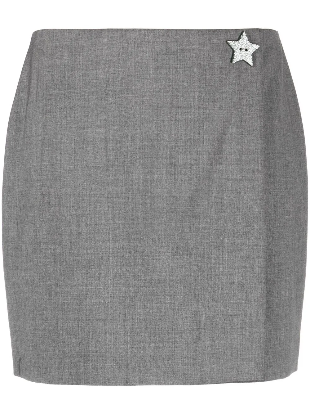 

MSGM star-button mini wrap skirt - Grey
