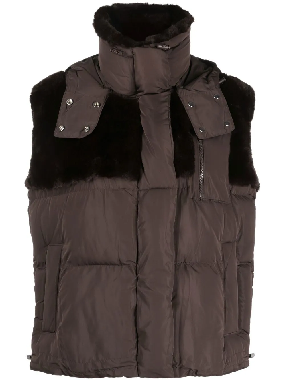 

VEGANCODE panelled padded gilet - Brown