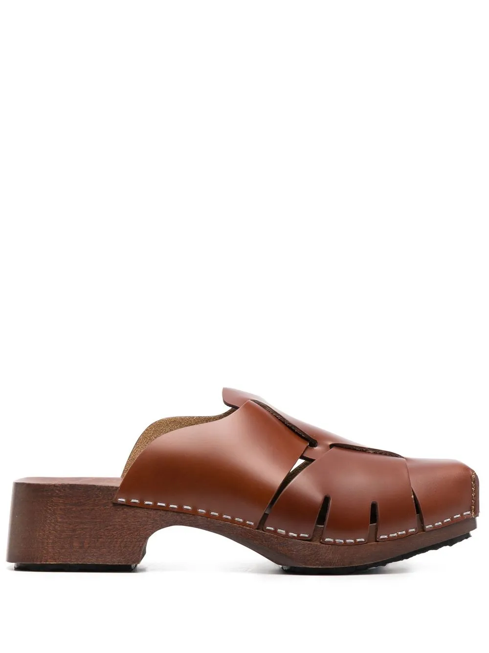 

Hereu Licia square-toe clogs - Brown