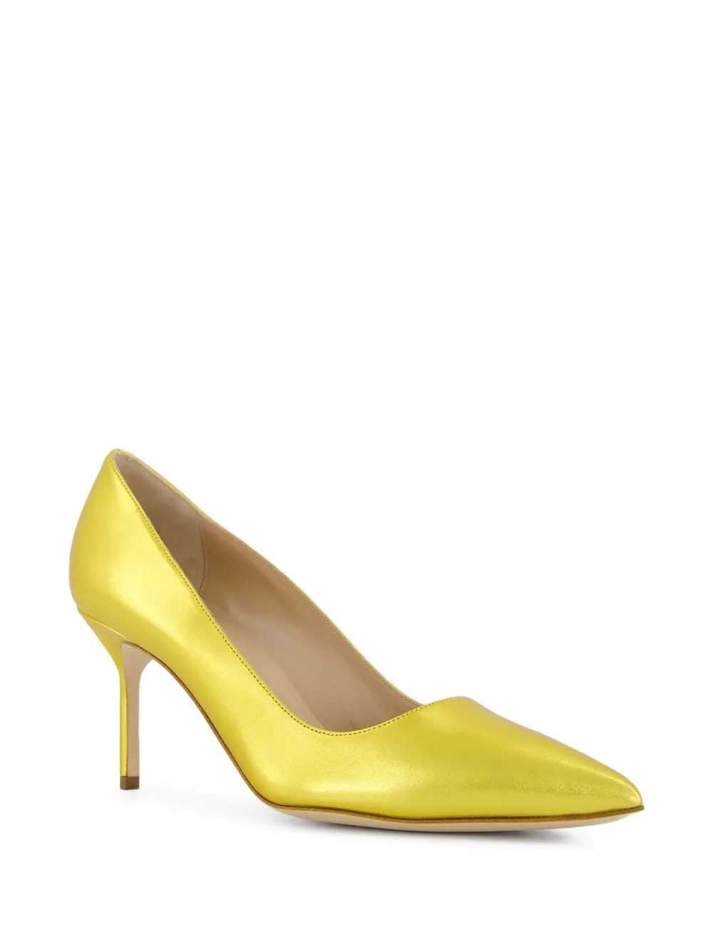 Manolo Blahnik 70mm BB leather pumps Yellow