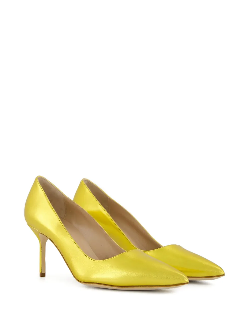 Manolo Blahnik 70mm BB leather pumps Yellow