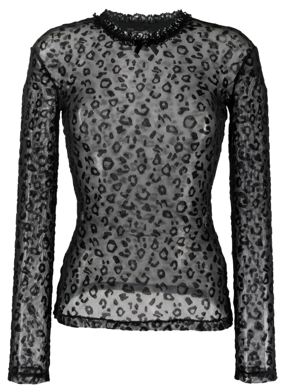 

Vaquera animal-lace long sleeve top - Black