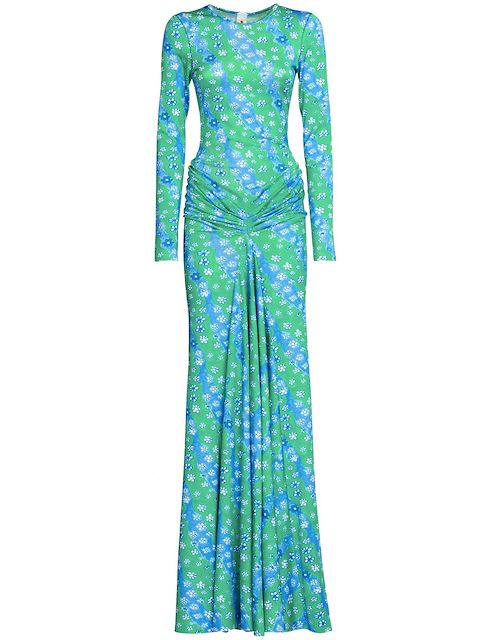 Marni floral-print ruched maxi dress