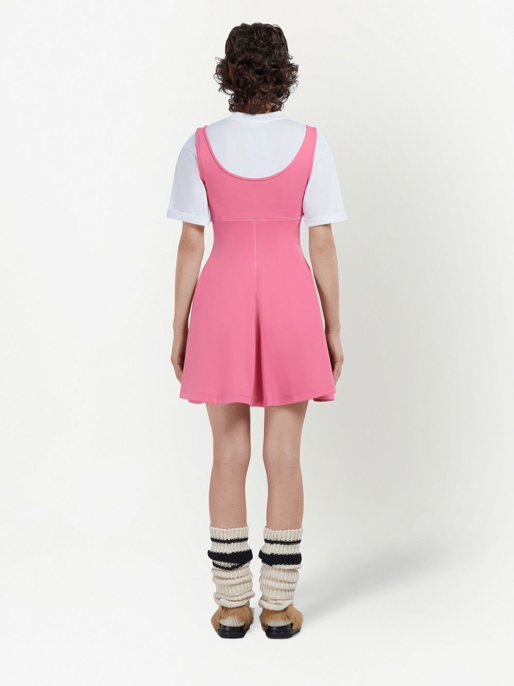Shop Marni Sleeveless Skater Mini Dress In Pink