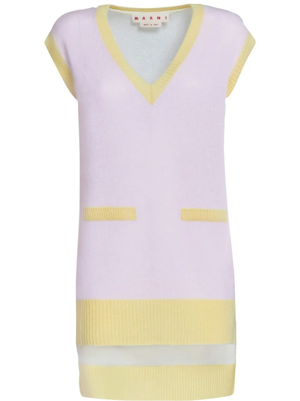 

Marni V-neck long jumper vest - Pink