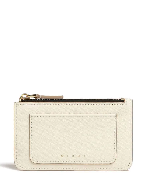 Marni porte-cartes en cuir à logo imprimé