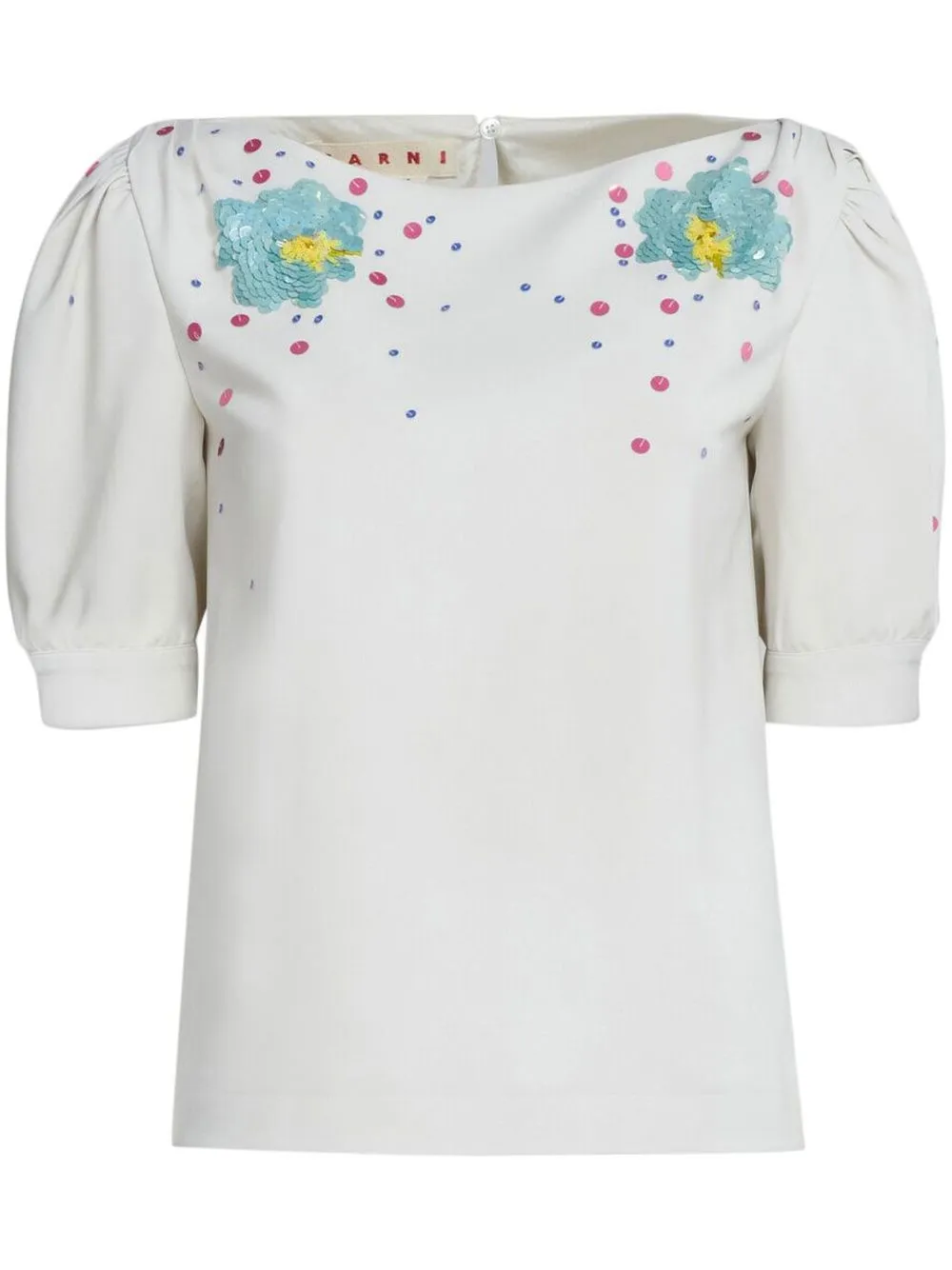 

Marni blusa con lentejuelas bordadas - Blanco