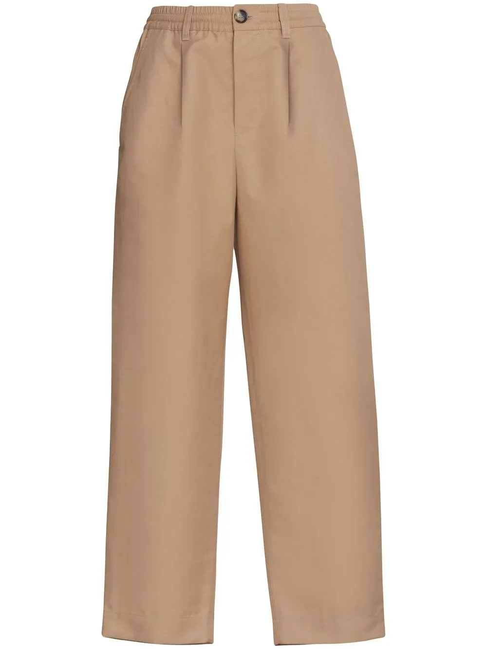 

Marni logo-embroidered straight-leg trousers - Brown