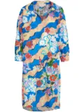 Marni graphic-print cotton shirtdress - Blue