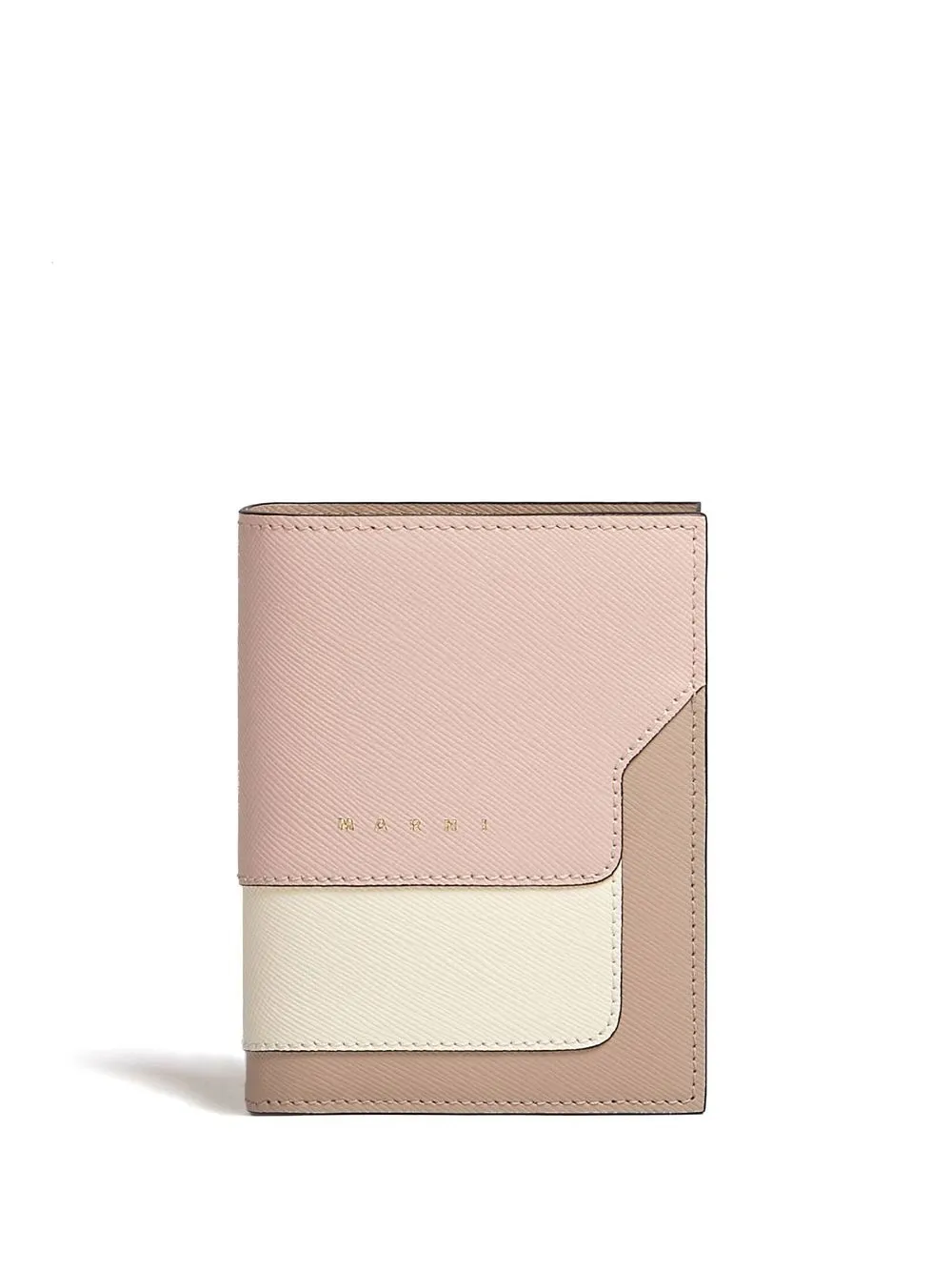 Marni Colour-block Leather Wallet In Neutrals