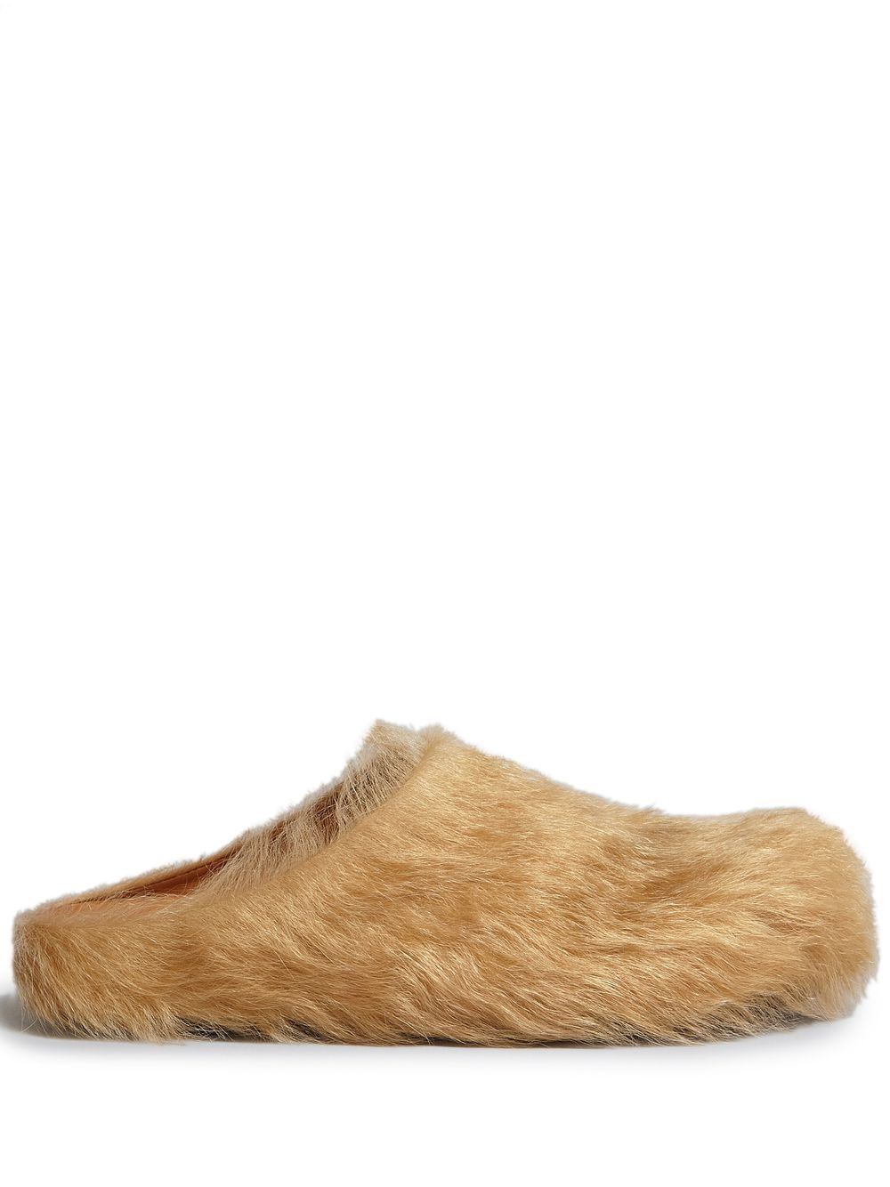 Shop Marni Fussbet Sabot Calf-hair Slippers In Neutrals