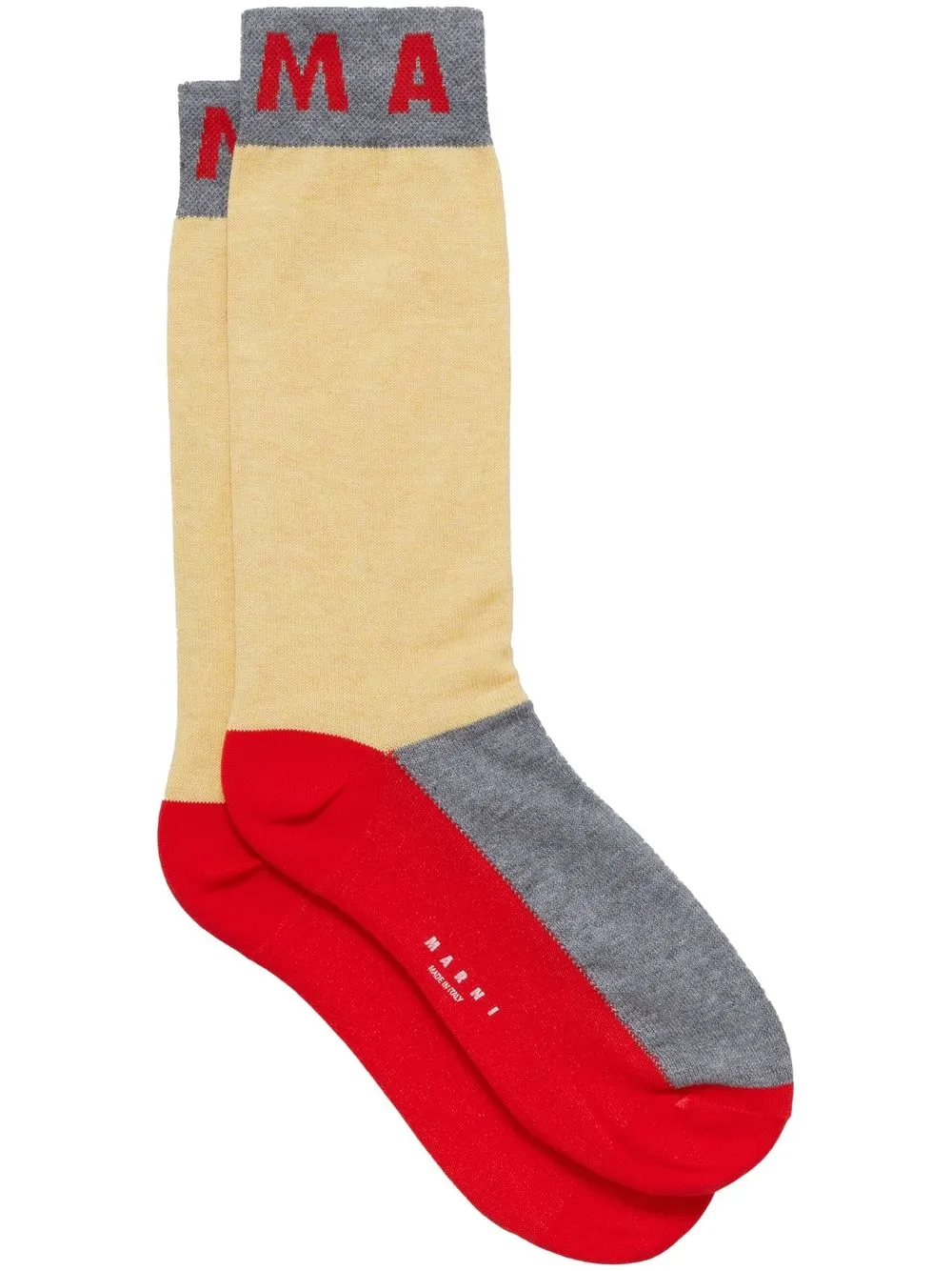 

Marni intarsia-knit logo socks - Yellow