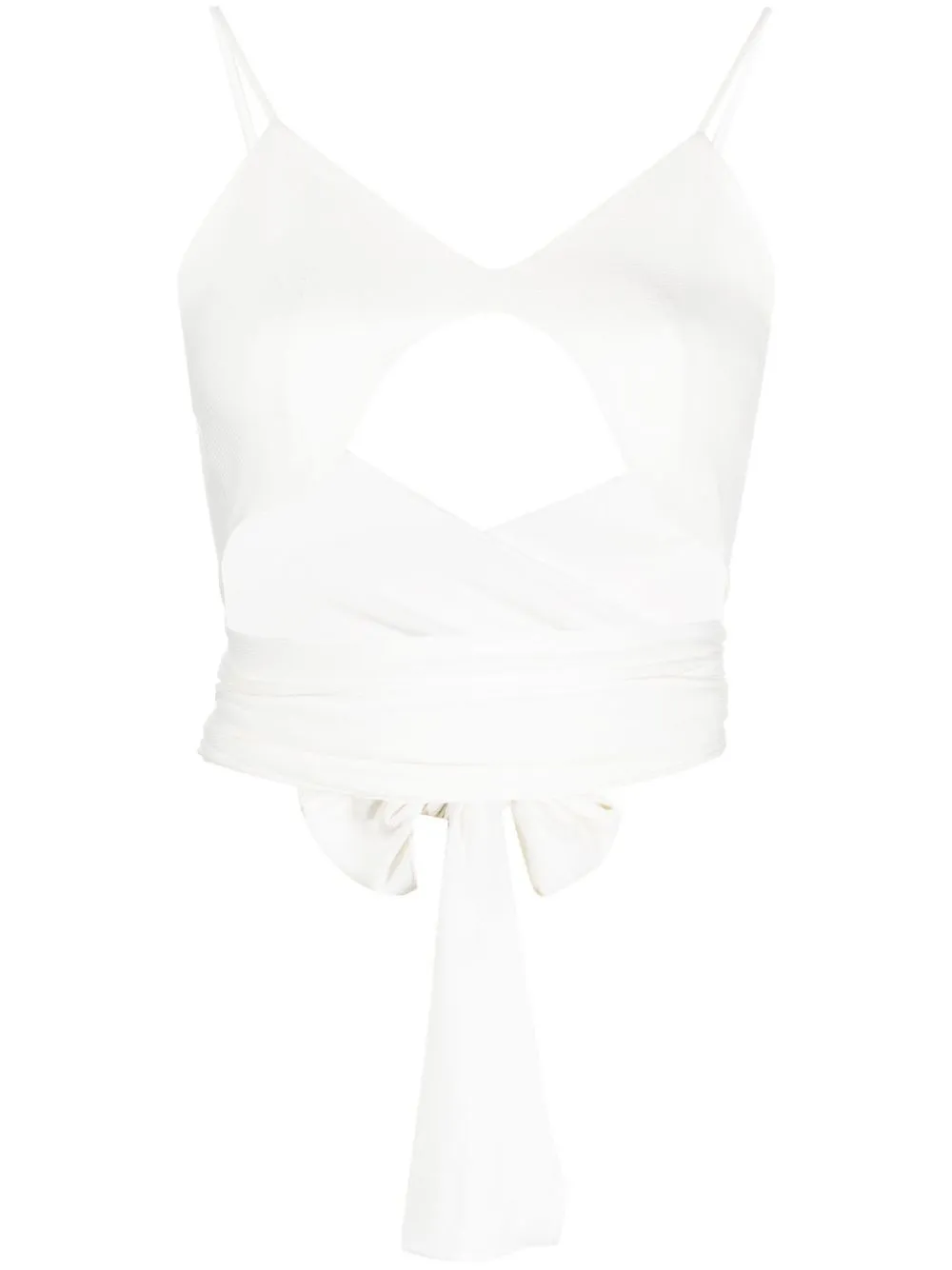 

Lama Jouni cropped crossover-strap top - White