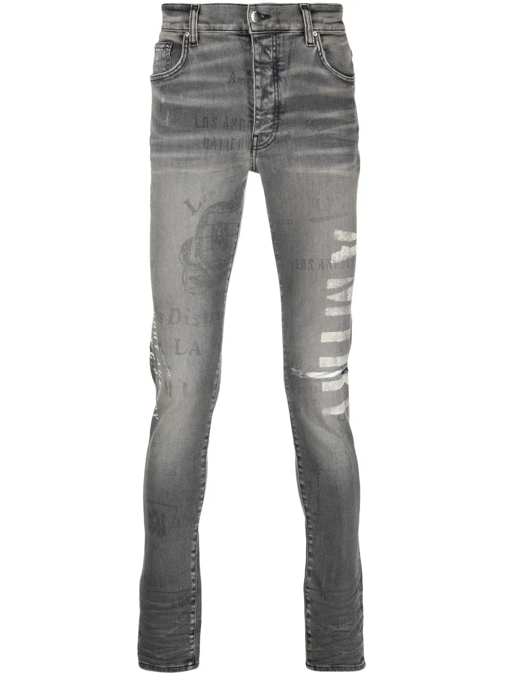 

AMIRI skinny jeans con efecto envejecido - Gris