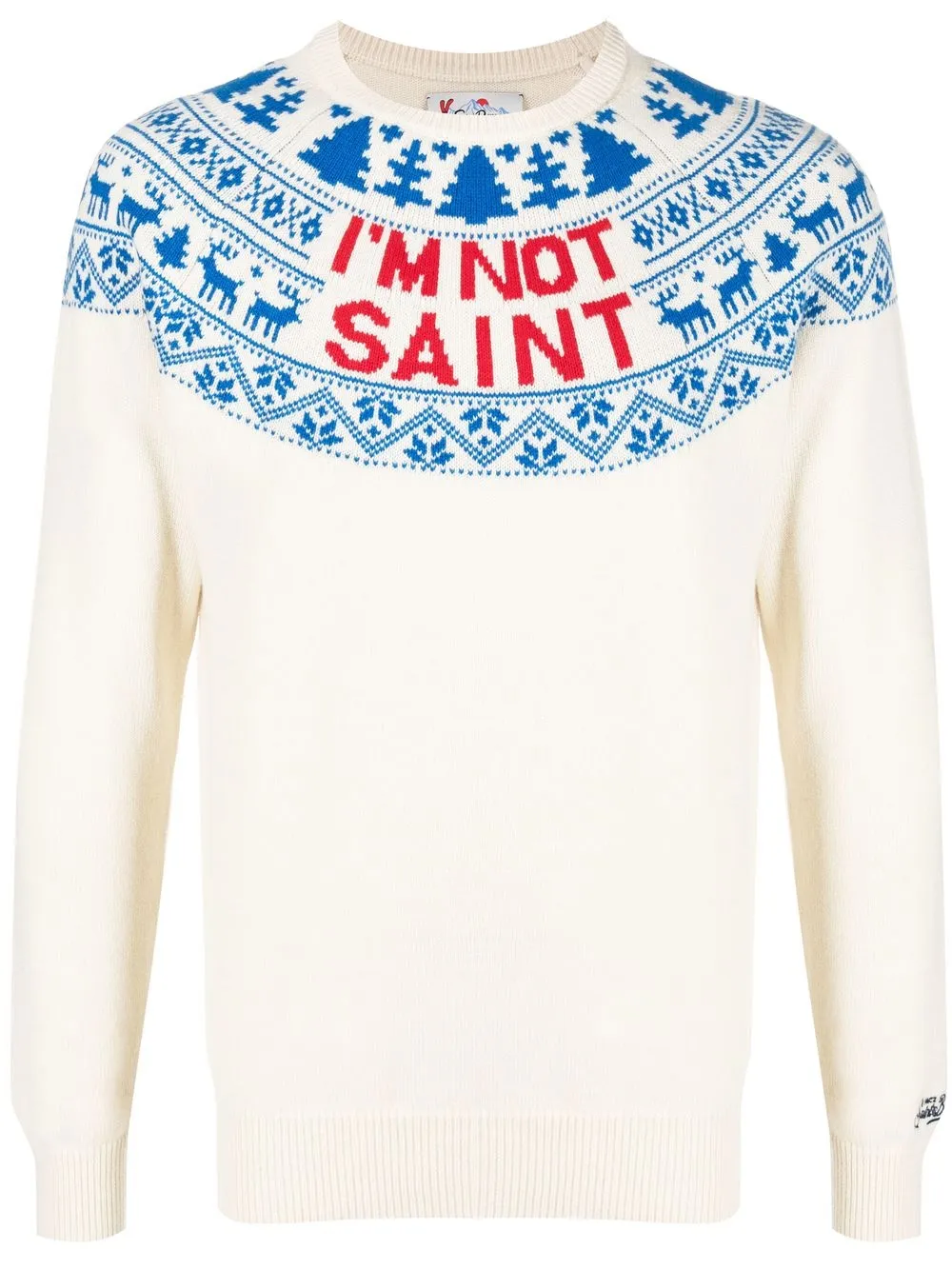 

MC2 Saint Barth intarsia-print jumper - White