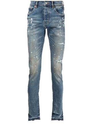 Purple Brand Paint splatter-detail slim-cut Jeans - Farfetch