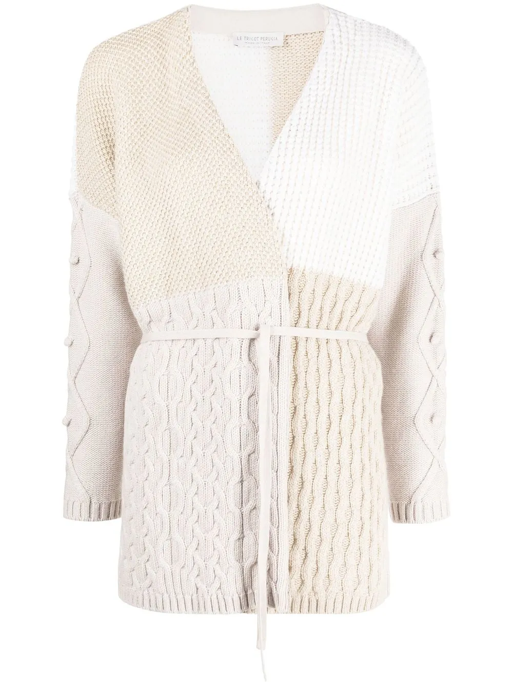 

Le Tricot Perugia V-neck chunky-knit cardigan - Neutrals