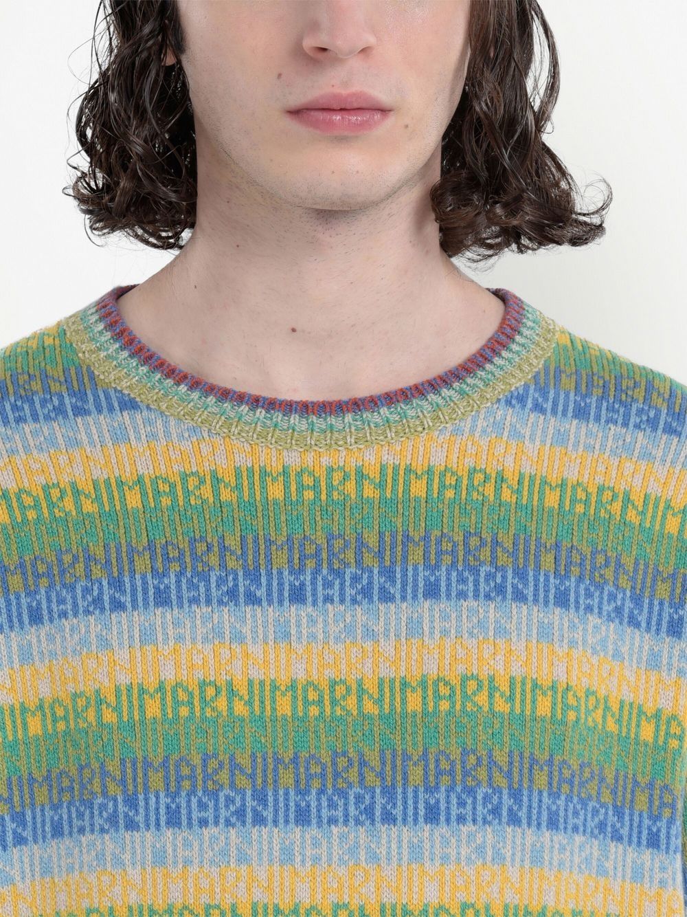 LOGO INTARSIA-KNIT WOOL SWEATER