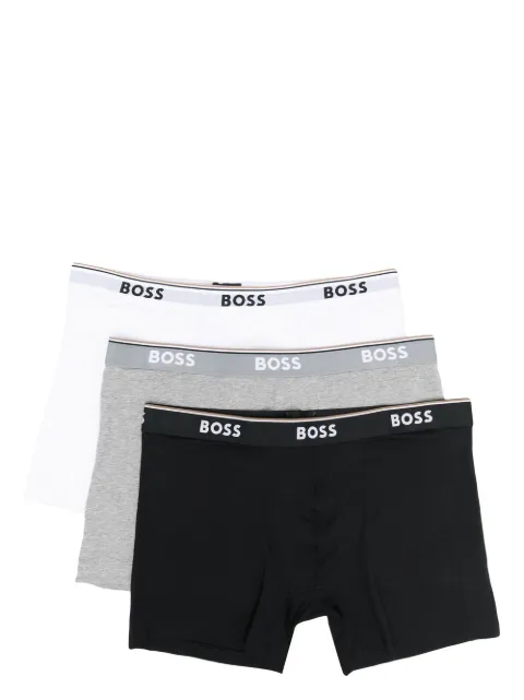 BOSS pack of three logo-waistband boxer briefs 