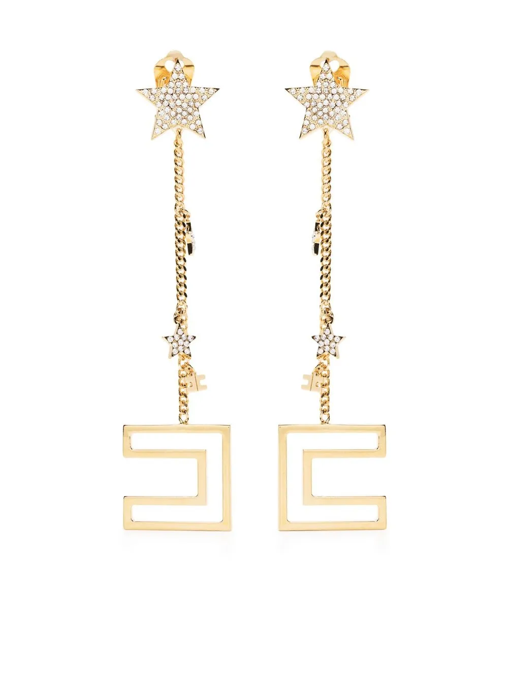 

Elisabetta Franchi aretes con logo - Dorado