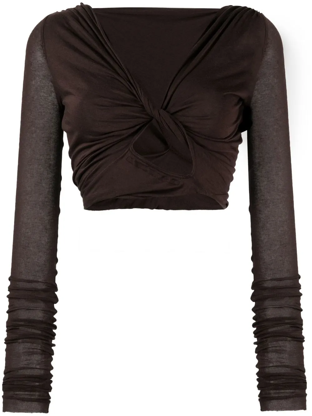 

Rick Owens Lilies cut-out detail cropped top - Brown