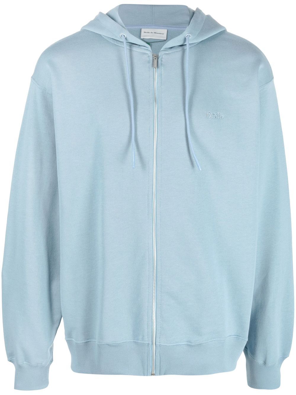 

Drôle De Monsieur embroidered-logo zip-up hoodie - Blue